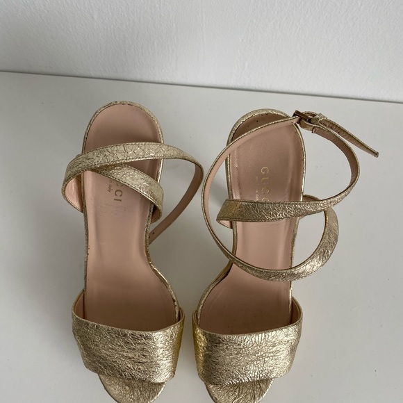 Gucci Leila Metallic Leather Platform Sandals - Picture 5 of 9